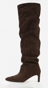 Sovana Suede Ruched Boots - Brown